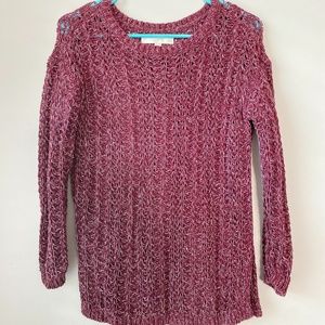 Loft Thick Knit Maroon Sweater